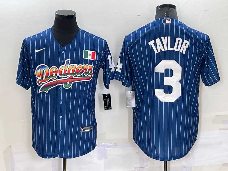 Los Angeles Dodgers #3 Chris Taylor Rainbow Blue Red Pinstripe Mexico Cool Base Nike Jersey,We sell and wholesale Los Angeles Dodgers #3 Chris Taylor Rainbow Blue Red Pinstripe Mexico Cool Base Nike Jersey on line form chian!